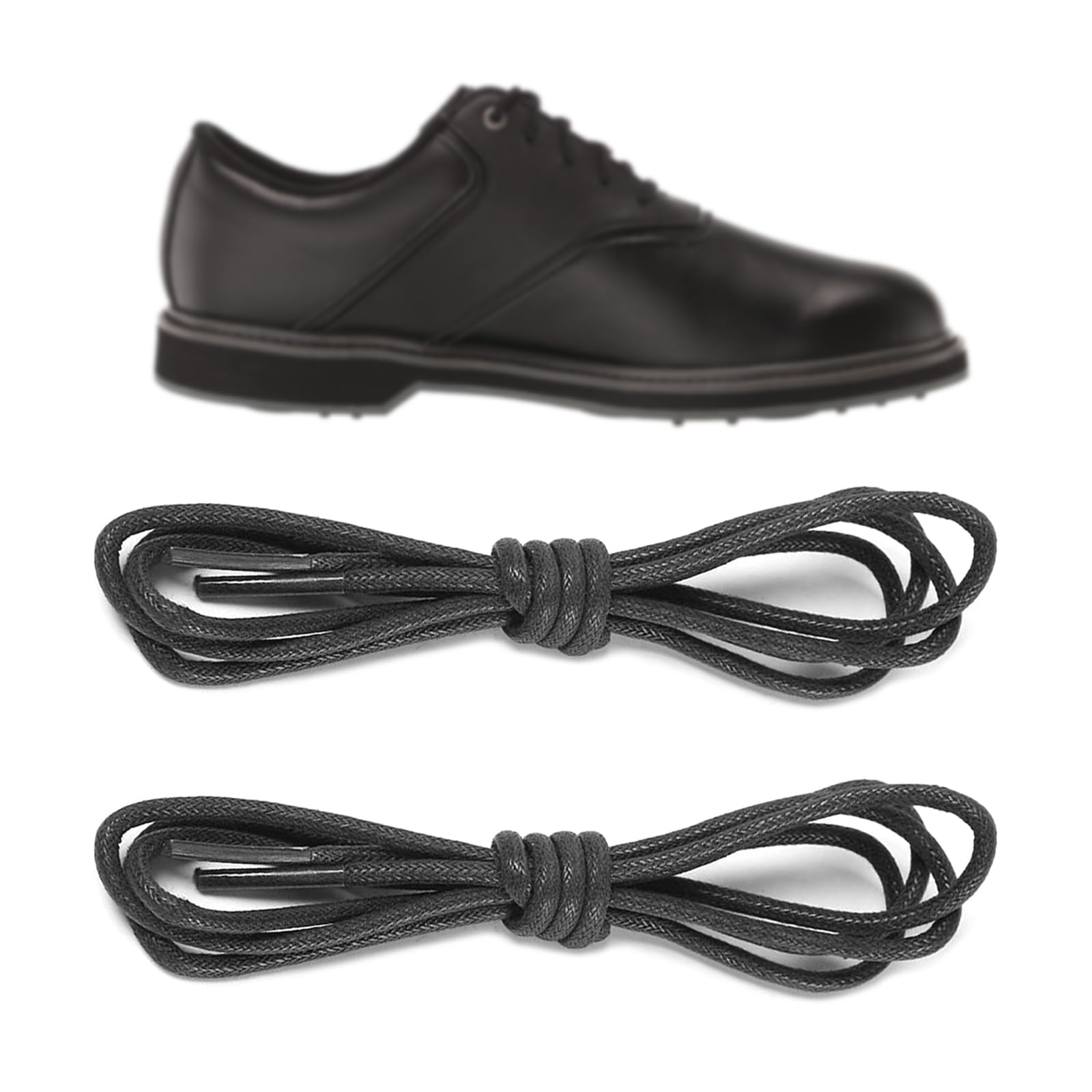 NDTEZUGT Waxed Golf Shoe Laces for FootJoy Shoes, 3/32"(2.5mm) Oxford Thin Shoelaces Replacement Strings for Men Dress