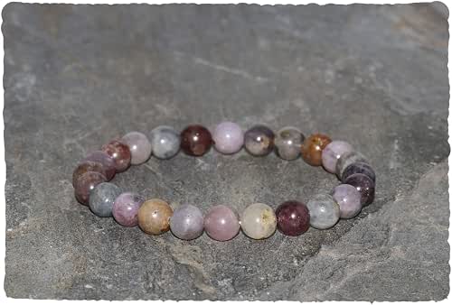 Spinel Beaded Bracelet, Natural Handmade 7mm Beads, Dainty Multicolor Round