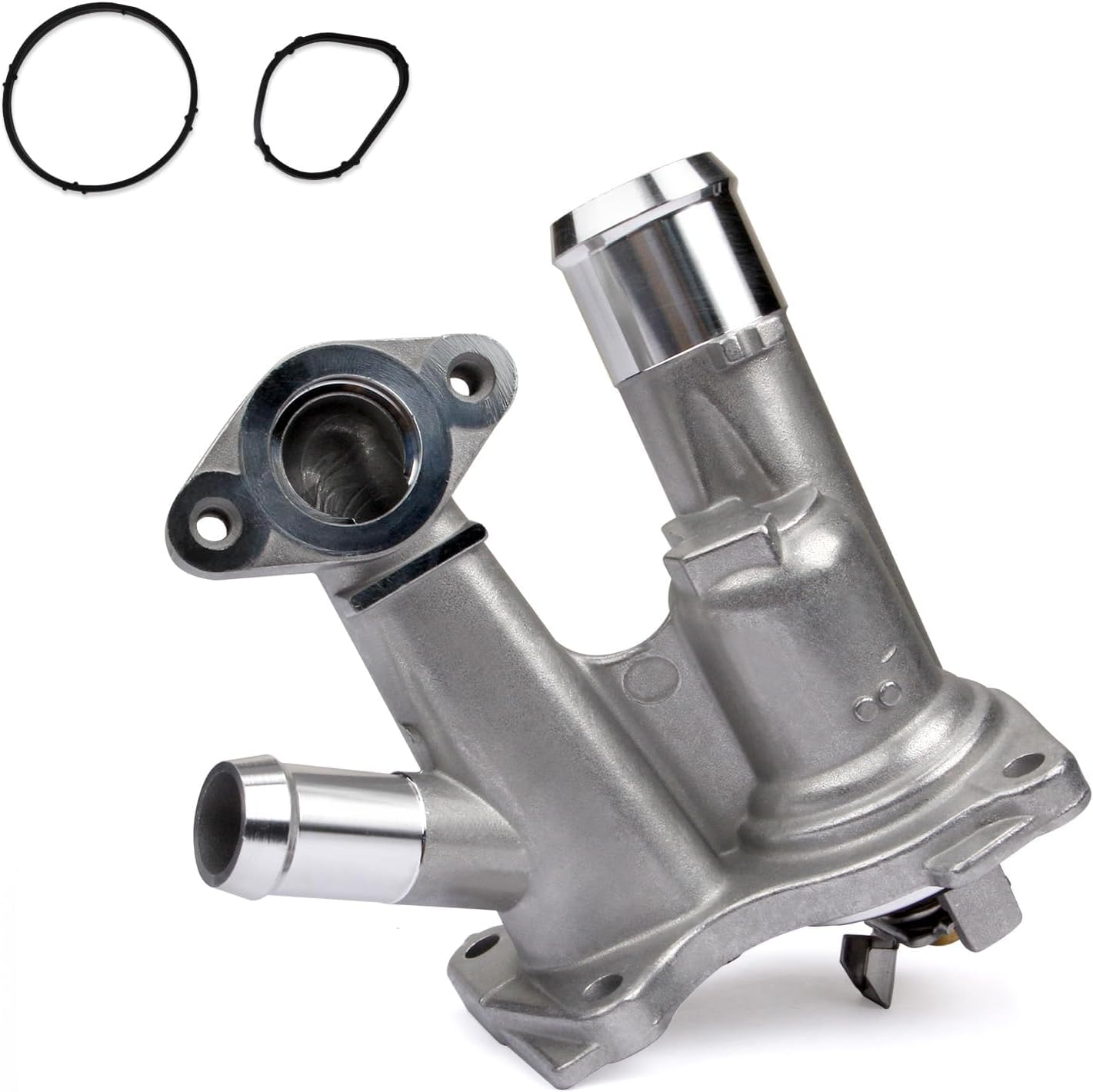 MITZONE Aluminum Engine Coolant Thermostat Housing Assembly Compatible with 2014-2019 Ford Fiesta 2013-2016 Escape 2013-2014 Fusion 2014-2016 Transit Connect 1.6L BM5Z-8592-C BM5Z8592C Turbo