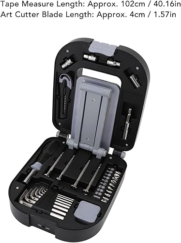 Miniatura 5 de Lámpara de escritorio plegable y kit de herramientas de reparación para el hogar con destornilladores precisos, llaves hexagonales, enchufes,