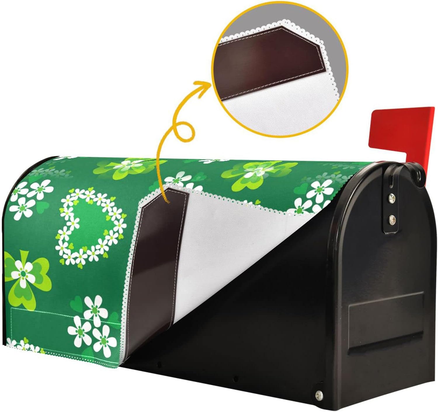 WIHVE Mailbox Covers Magnetic St Patrick's Day Shamrock Flower Mailbox Wraps Standard 21 x 18 Inch