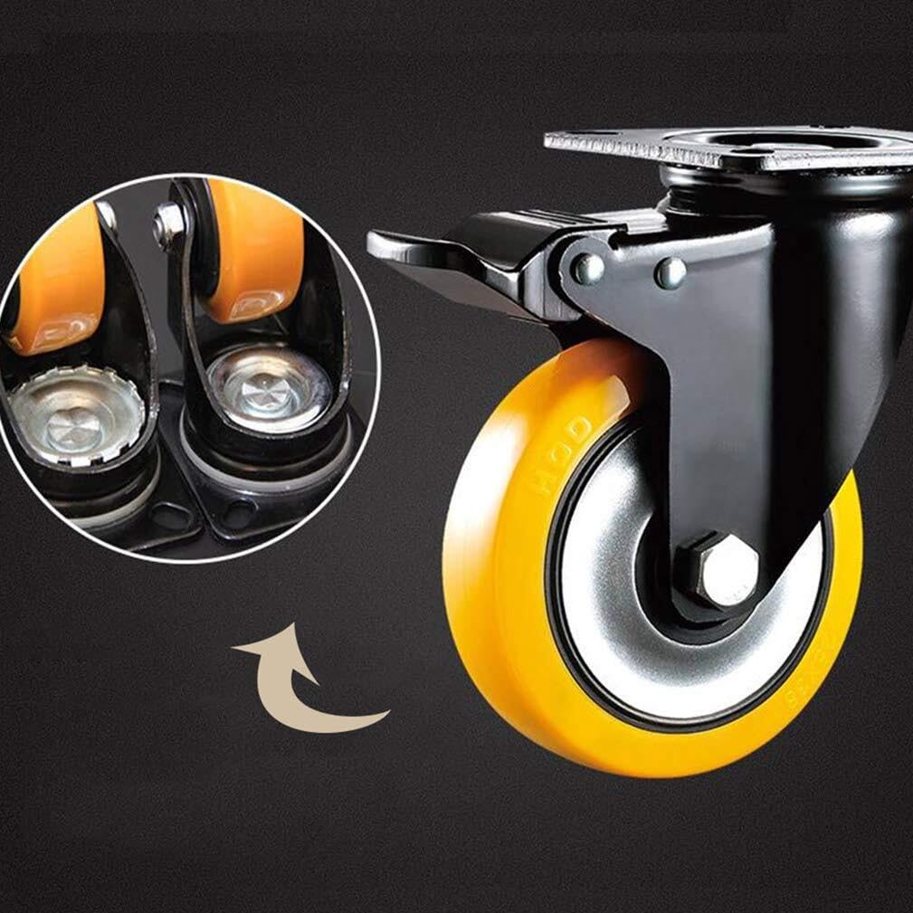 Ruedas para Muebles Ruedas Giratorias De Servicio Mediano Y Pesado con Rodamiento De Freno Universal, Ruedas Industriales, 4 Piezas Ruedas De Transporte