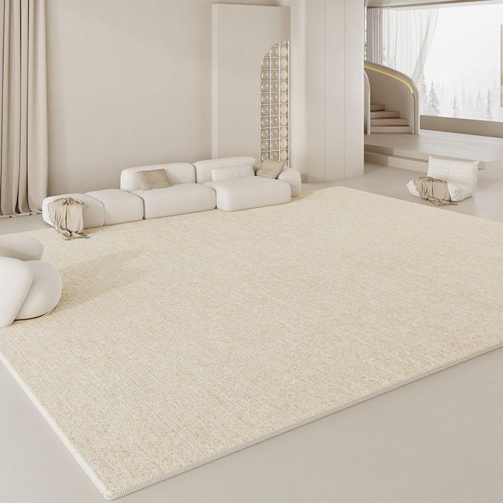 Tapis de sol moelleux pour un chevet douillet et un salon chaleureux en couleur crème