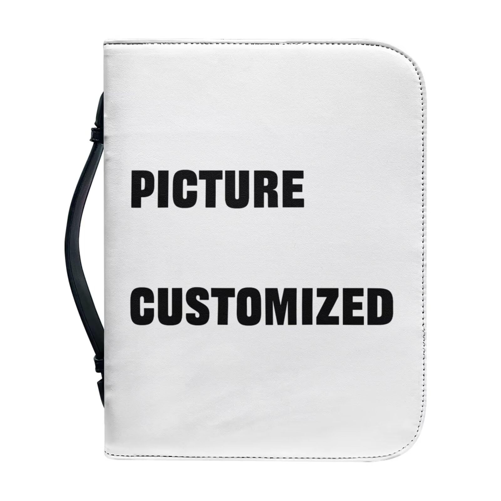 Kuiaobaty Photo Customized Bible Book Cover Protector with Handle, Personalized Picture Custom Book Case for Book Lover, Vegan PU Leather,2XL — image 1