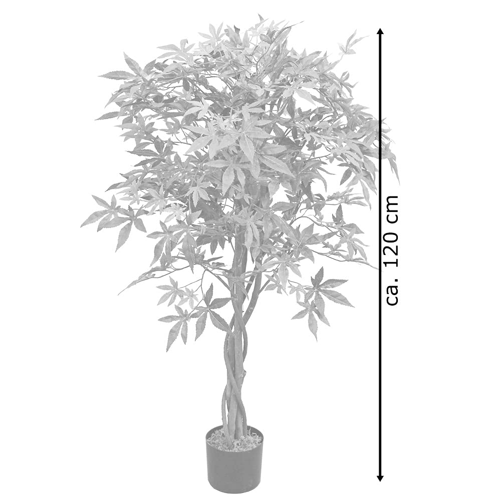 Decovego Erable Plante Arbre Artificielle Artificiel Plastique 120cm avec Bois Véritable Domaine Interne