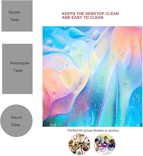 Miniatura 3 de Mantel multicolor para mesa, rectangular, arco iris, degradado, acuarela, para boda, fiesta, 60 x 84 pulgadas