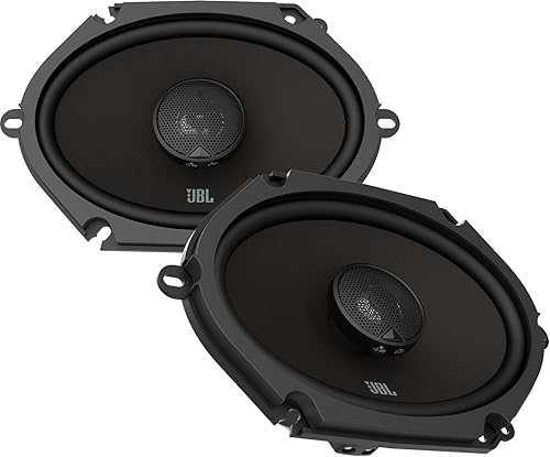 JBL Sistema de altavoces de audio para automóvil de ajuste personalizado de 6 x 8 pulgadas, sin parrilla, negro (renovado)