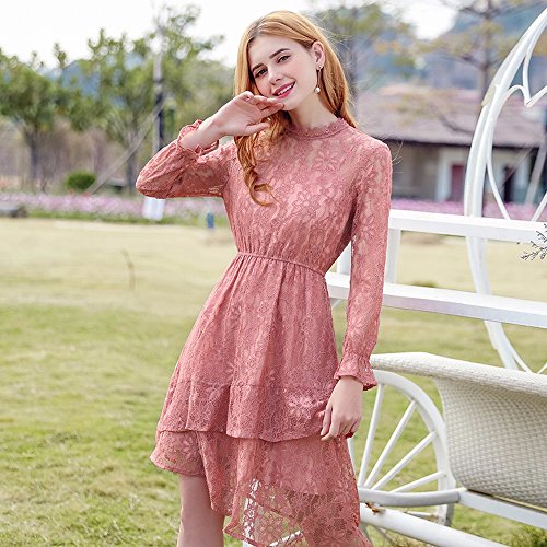 Robe de dentelle de printemps à taille slim pour affiner la silhouette - 2