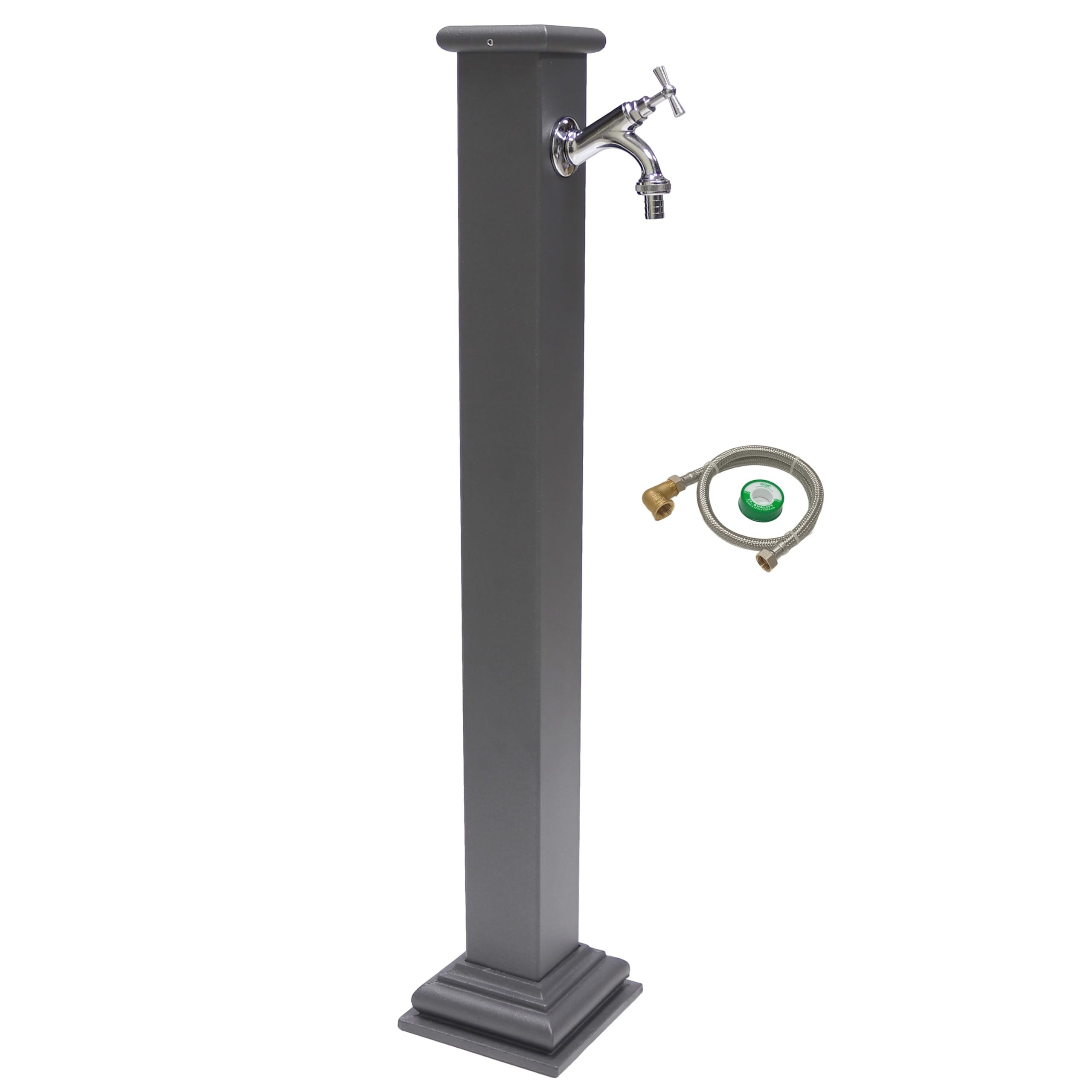 Fonderia Bongiovanni | Fontaine à Colonne Modèle Sidney pour Maison et Jardin avec Système et Robinet en Laiton Chromé | Extérieur