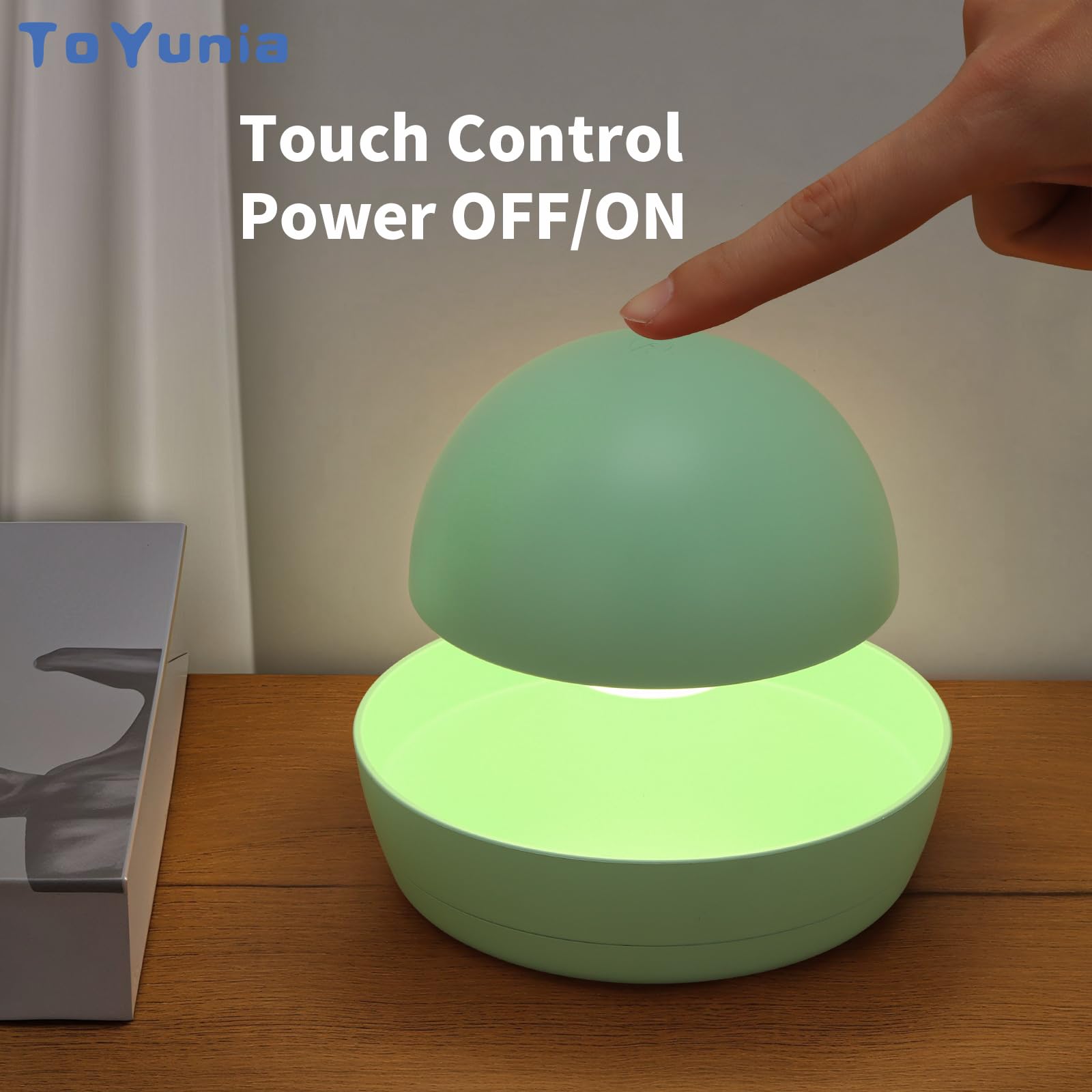 Luz nocturna de guardería para niños, luz nocturna de recarga para niños, 1 paquete, 4000 K, verde