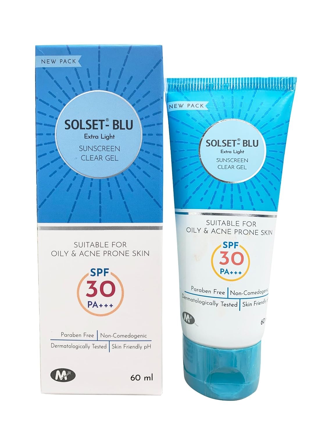 newsolset-blu extra light sunscreen clear gel | spf 30 pa+++ | 60 ml | suitable for oily and acne prone skin