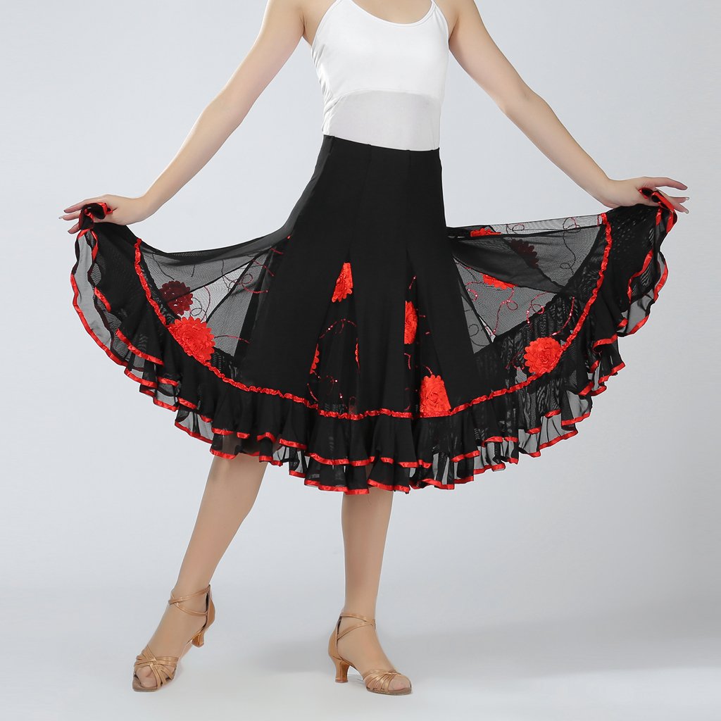 Sharplace Jupe Flamenco Ballroom Danse Robe Jupe Courte Vêtement Déguisment Femme