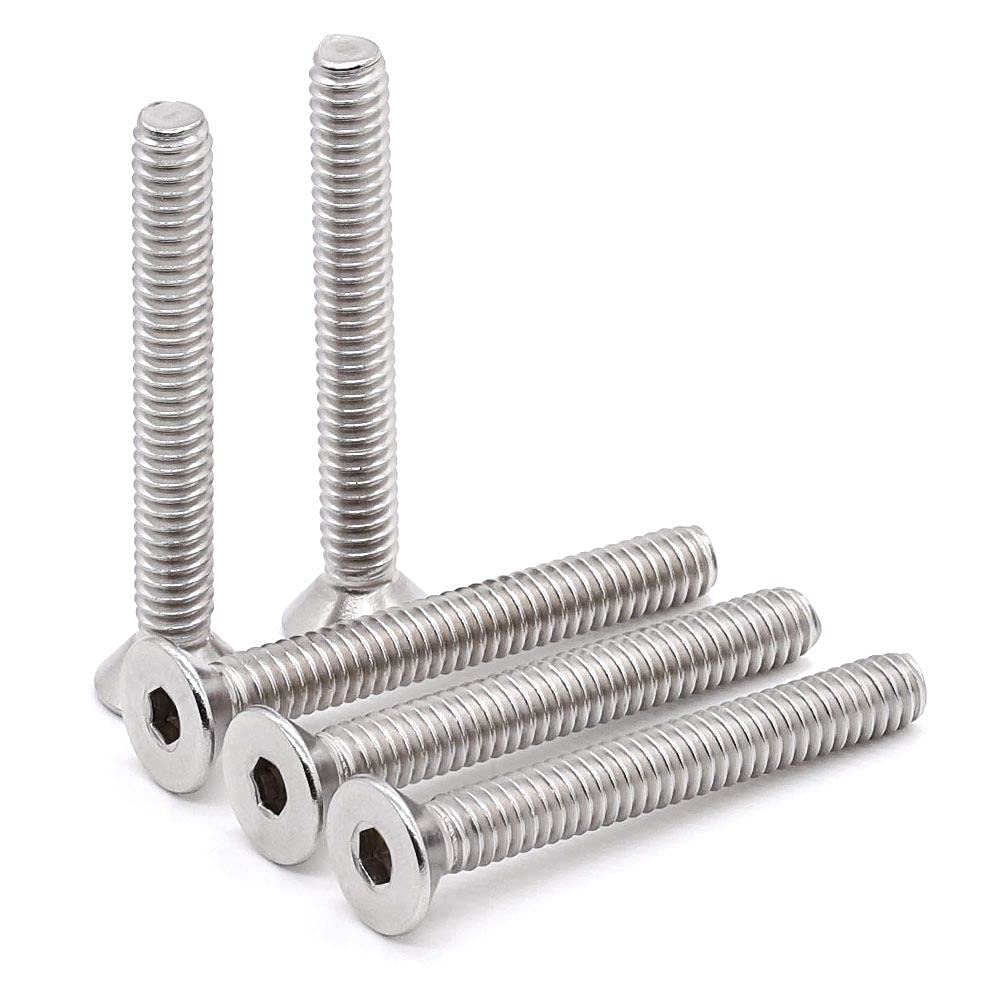 Glvaner 1/4-20 x 1 (30 pcs) Flat Head Socket Cap Screws Bolts, 304 Stainless Steel 18/8, Countersunk Head Socket Cap Screws, Allen Hex Drive, Full