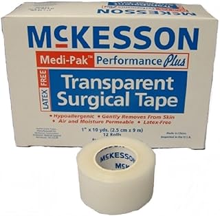 Medi-Pak Performance Plus Non-Sterile Transparent Plastic Surgical Tape 1 Inch X 10 Yards - Box of 12