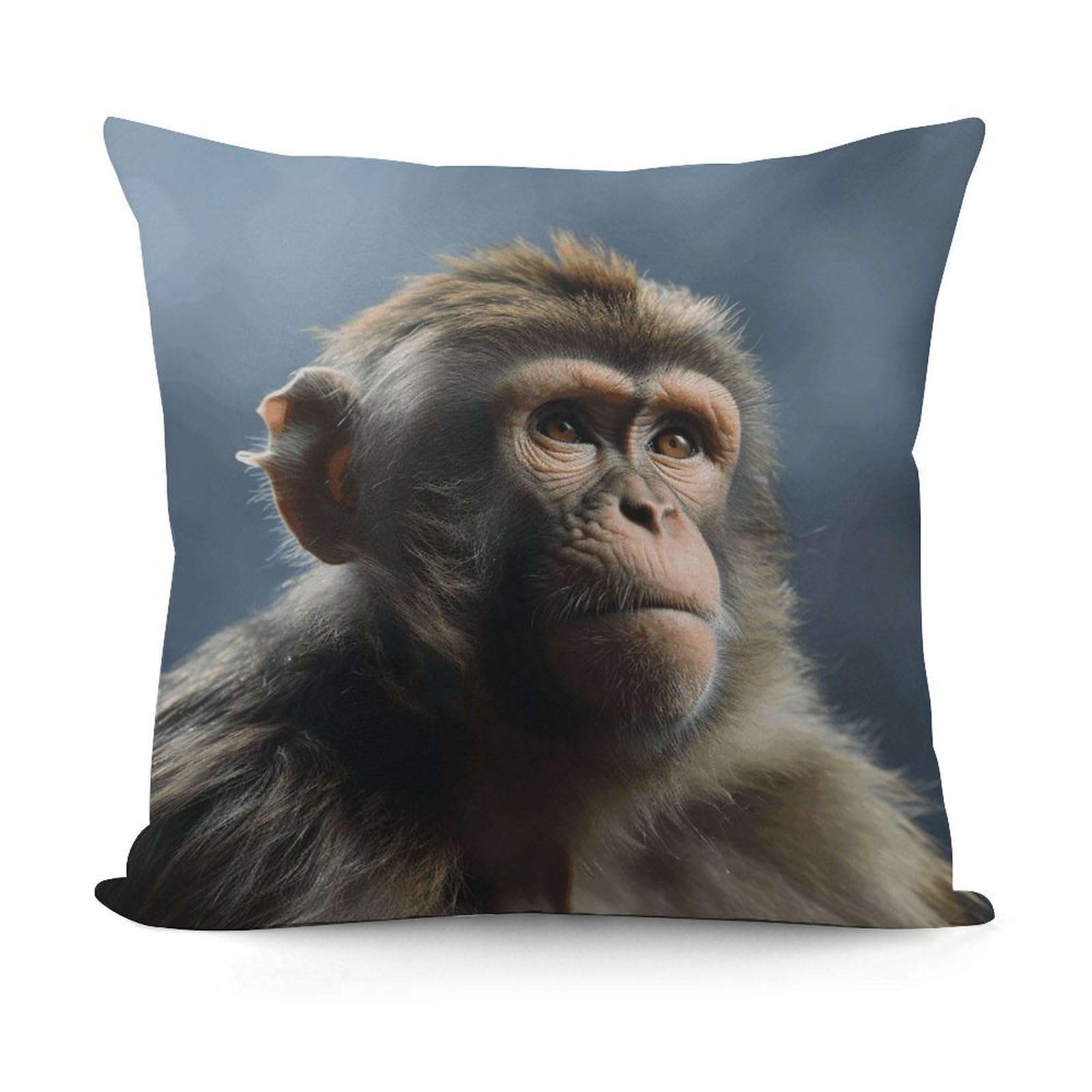 VstaDank Decorative Monkey Throw Pillow Covers Luxury Soft Pillowcases Fluffy Plush Accent Pillow Cases Personalized Square Lumbar Pillows Shells for All Seasons 18" X 18"