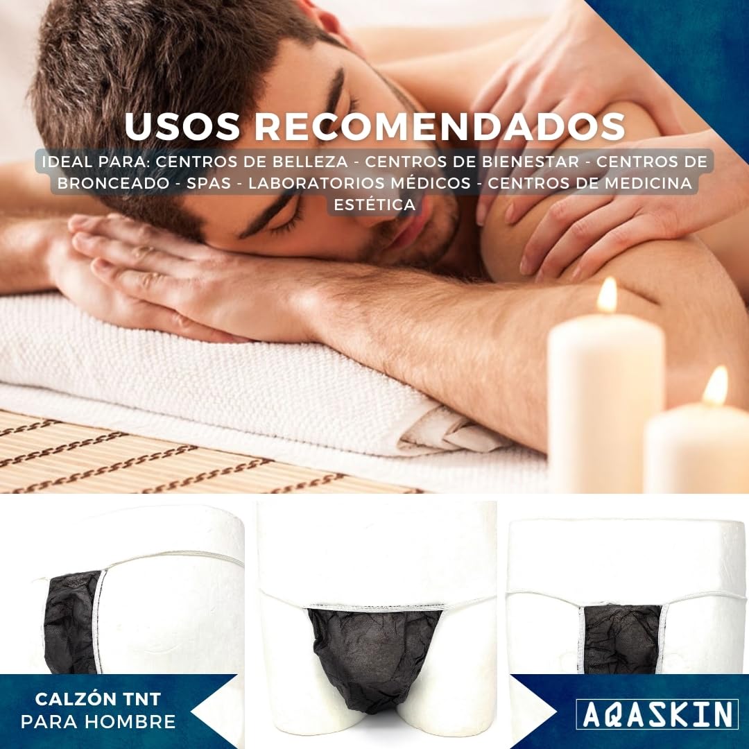 Calzoncillos Desechables Profesionales para hombres, SPA, esteticos, Calzoncillos Desechables Masculinos para Centro de Bienestar, Masaje, (100 piezas)