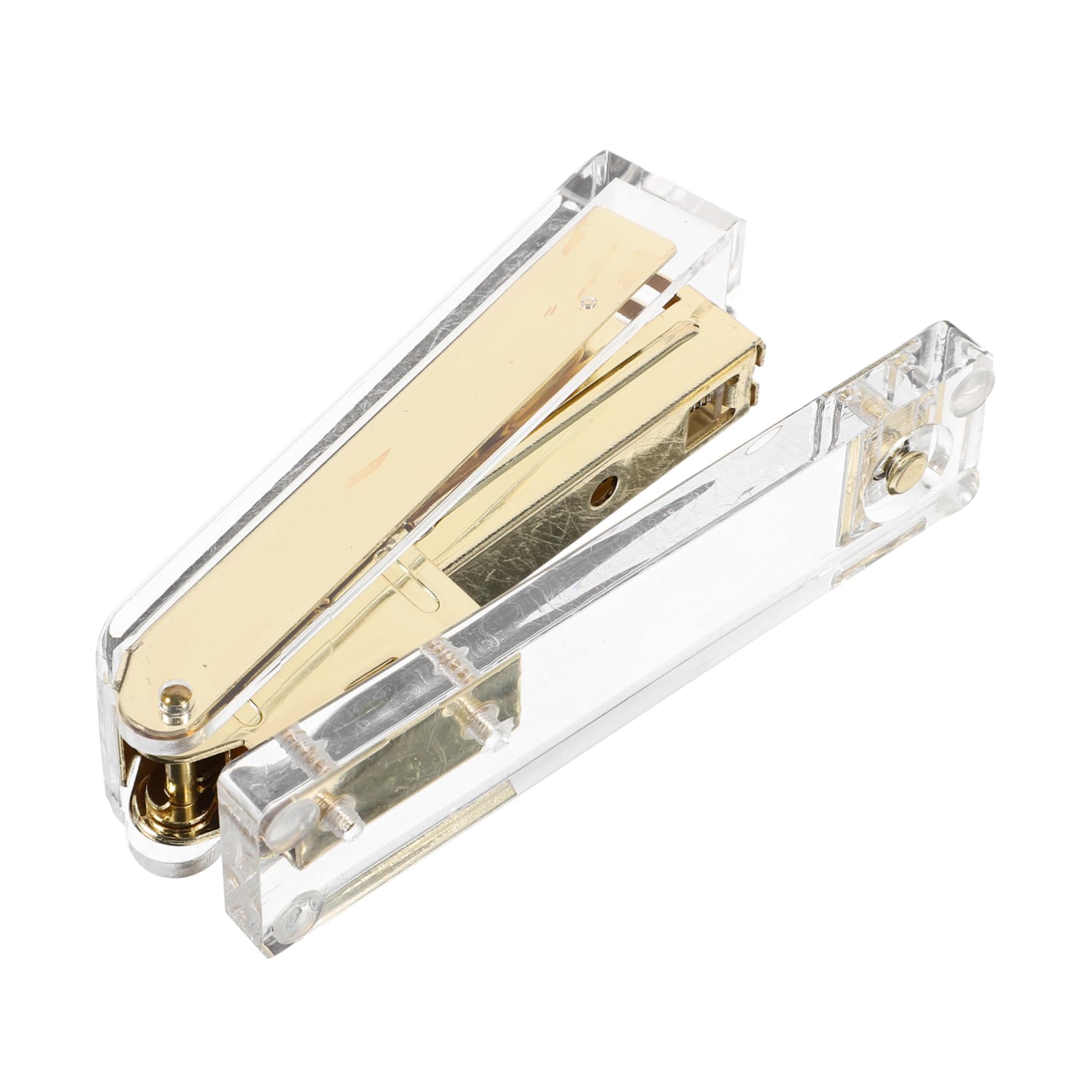 Operitacx 3 Pezzi Cucitrice Trasparente Cucitrice Pesante Continizioni Perscitari Distributore Di Nastro Adesivo a Braccio Ufficio Macchina Laminatore Golden Acrilico