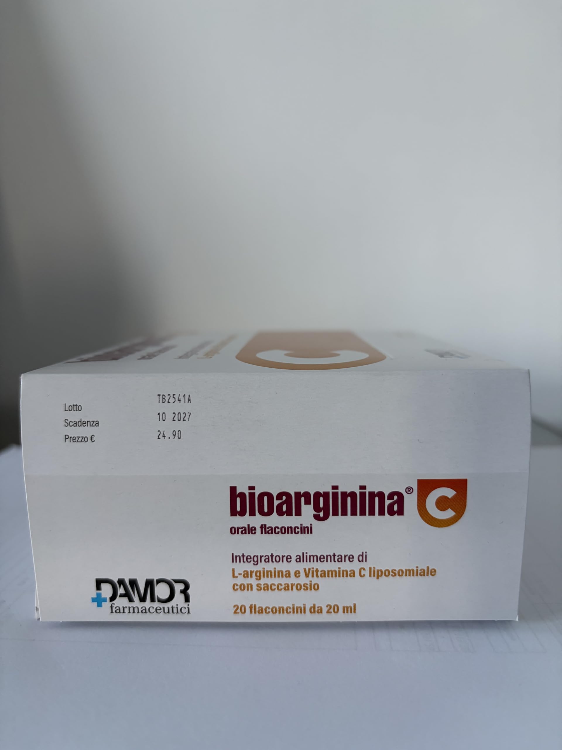 Damor - Bioarginina C Orale 20 Flaconcini con L-Arginina e Vitamina C Liposomiale - Integratore Alimentare