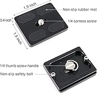 Vista 6 de HUNTPAL Soporte de cabeza de bola de trípode de 1.417 in para rifles, soportes para pistolas con tornillo de 1/4 de pulgada, montaje de rosca de 3/8