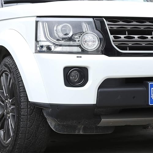 Miniatura 5 de 2 unids negro brillante ABS plástico para Land Rover Discovery 4 LR4 2014 2015 2016 coche delantero niebla lámpara marco cubierta accesorios