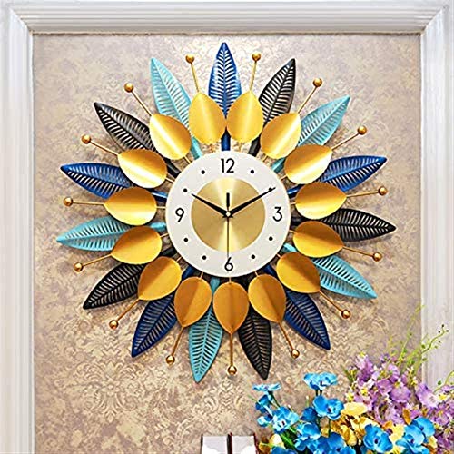 Horloge murale en métal 27,6" : déco nature et design pour votre grand salon