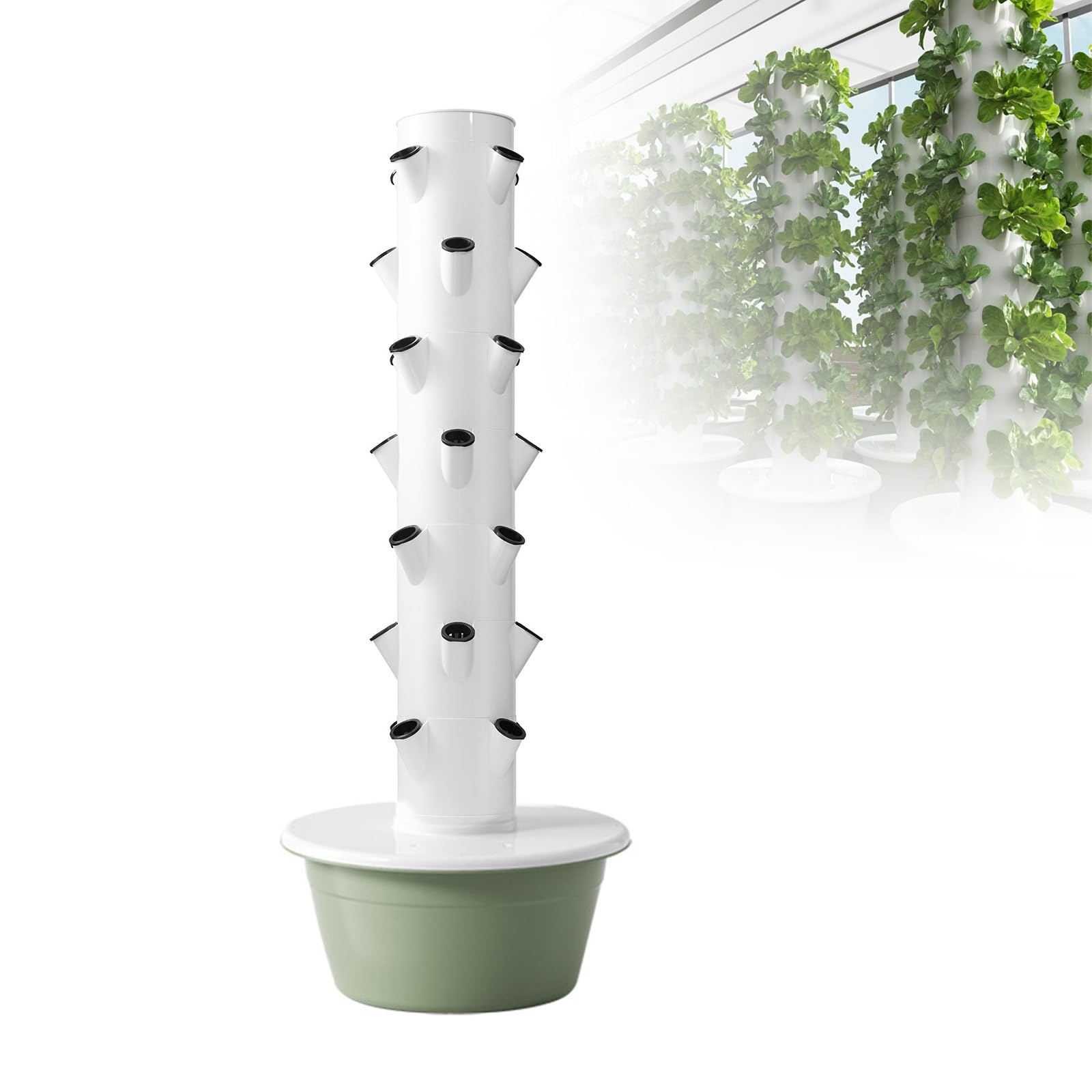 Système de culture hydroponique vertical contre le manque d'espace avec jauge 30L