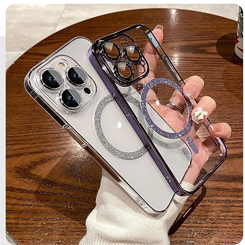 Coque iPhone 14 Plus scintillante transparente pour illuminer vos soirées et selfies