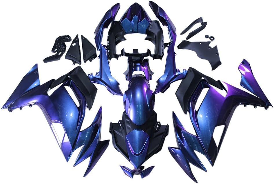 Injection Chameleon Blue Black Fairing Kit Fit for Kawasaki ER-6F Ninja 650r 2020 2021 2022 2023 2024 2025 EX650R NINJA 650R 20 21 22 23 24 25 Fairings Plastic Motorcycle Bodywork Body Kit Body Frame