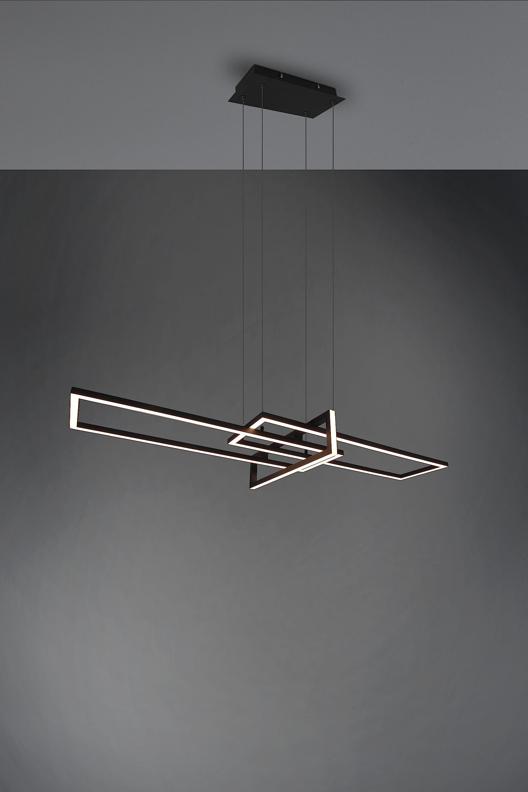 Trio Pendelleuchte SALINAS incl. 1x SMD LED, 34W · 1x 4200lm, 3000K, schwarz matt (320310332)