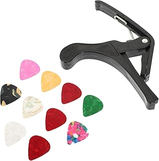 ERINGOGO 1 Set Guitar Capo Acoustic Guitar Case Electric Guitars Capo Ukulele Pick Guitar Pick Holder Guitar Sampler Guitar Clamp Professinal Metal Capo Banjo Capo Plastic Tuning Clip Major