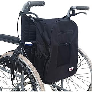 Durable Oxford Cloth Wheelchair Bag for Back of Chair with Pockets Mobility Devices Accessory Wheelchair Backpack Storage Carrier Bag Fits for Most Wheelchairs