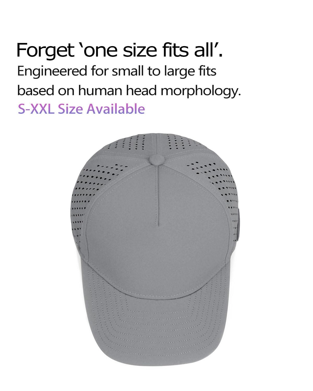 Zylioo Oversize XXL XL Performance Baseball Cap High Profile 5-Panel Snapback Hat Laser Cut Mesh Cap per Big Heads