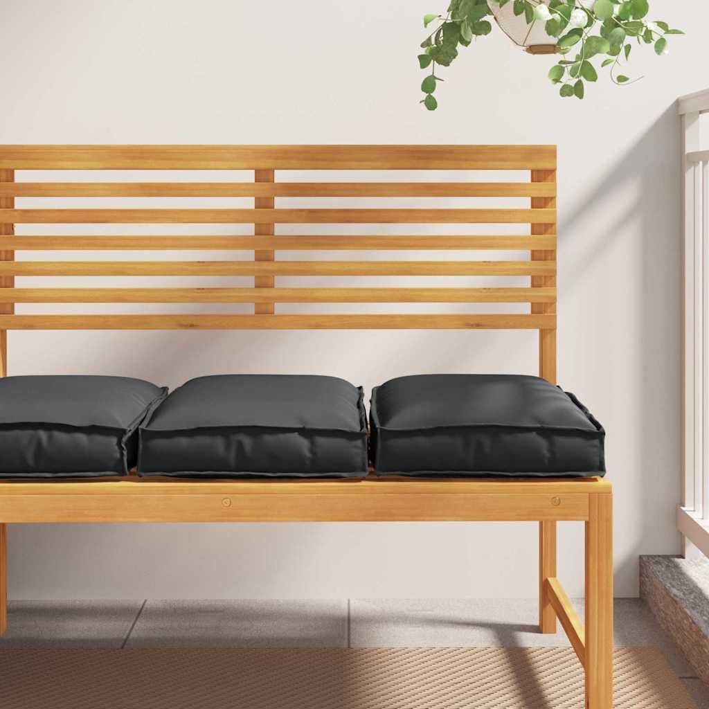 Coussin de chaise noir 40x40x8 étanche, galette de siège antidérapante pour banc et salon de jardin