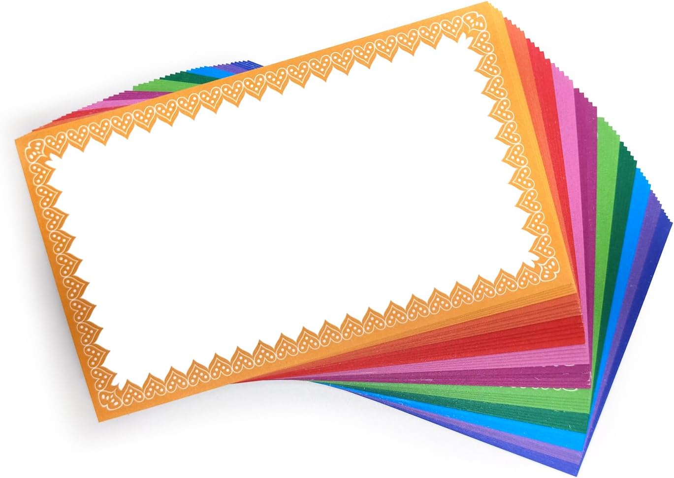 PPAPPAPPIYO 3x5 Decorative Border Vellum paper/Index Cards / (Set of 50) Blank index cards 260gsm(Multi)