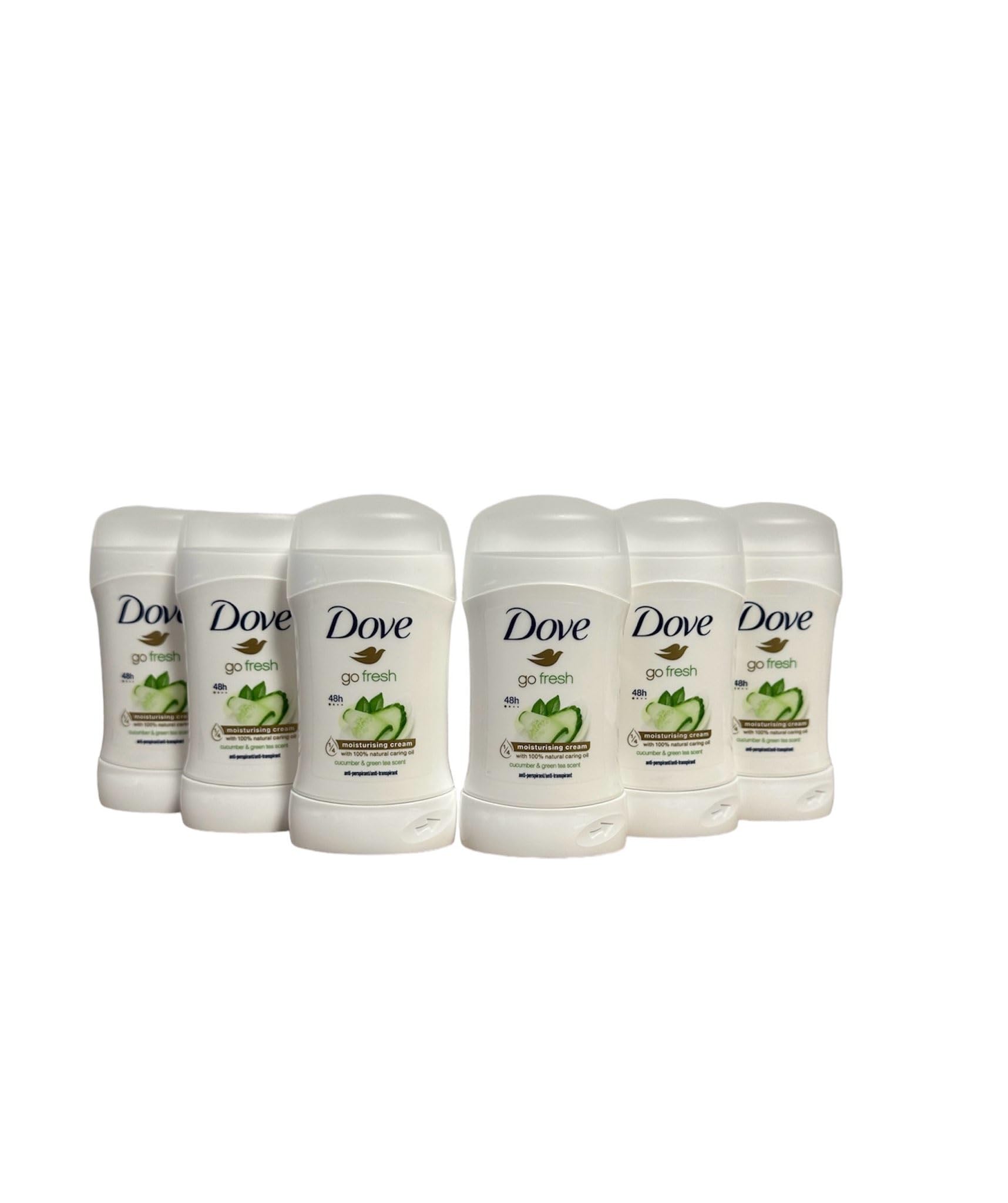 Dove Go Fresh - Desodorante en barra (6 unidades, 30 ml, antitranspirante)