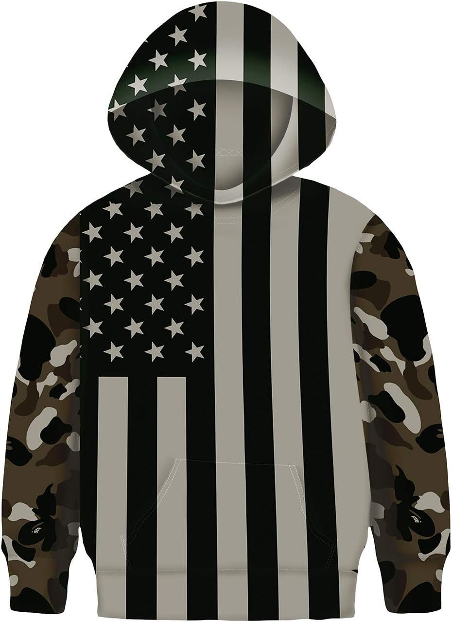 Neemanndy Kids Hoodie 3D Graphic Sweater with Pocket for Boys Girls 6-15 Years