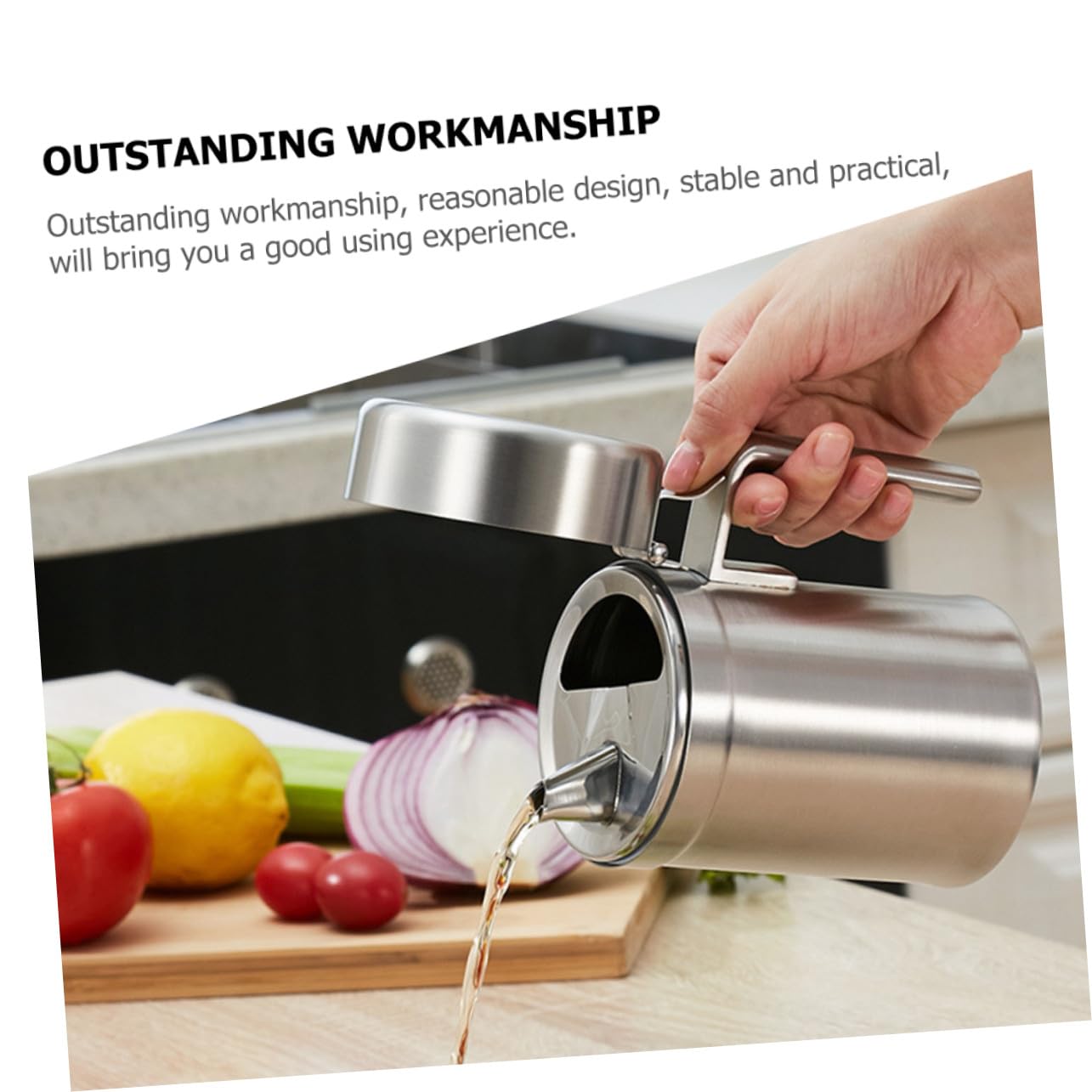 Dispenser Antigoccia in per Acciaio Cucina Olio da Inossidabile e 550ml Design Pratico Salsa e Aceto per Uso Domestico