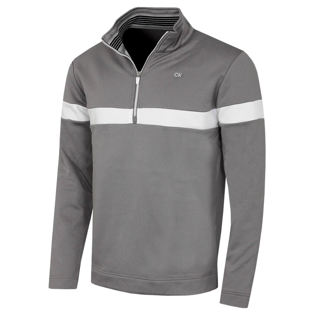 Calvin Klein Mens Scale CK Insul-Lite 1/2 Zip Sweater - Silver Marl - XXXXL