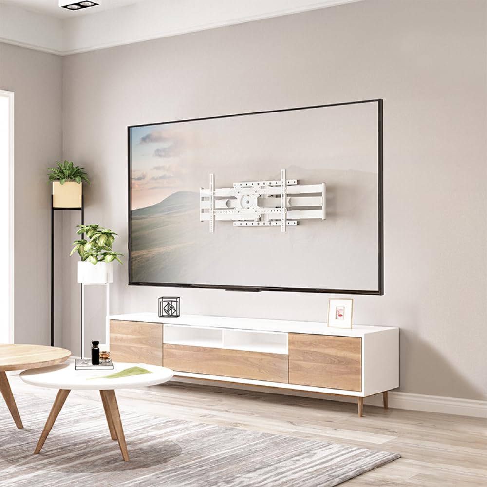 XTRARM TiTon Double 100 cm supporto TV a parete, girevole, inclinabile 80kg, VESA max.600x400 bianco