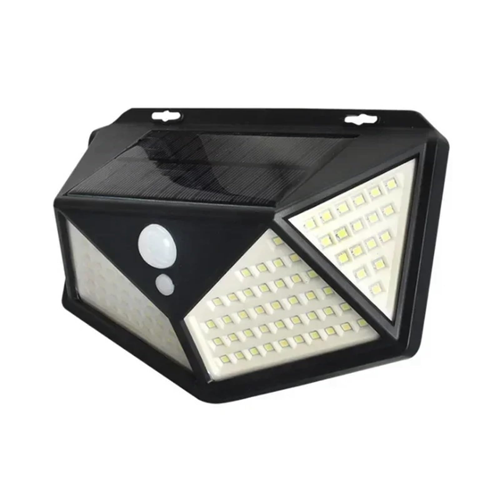 Solarne lampy ścienne, 100 diod LED, wodoodporna, zewnętrzna, z czujnikiem ruchu, zasilane energią słoneczną, światło uliczne, do ogrodu, czarne J14 szt