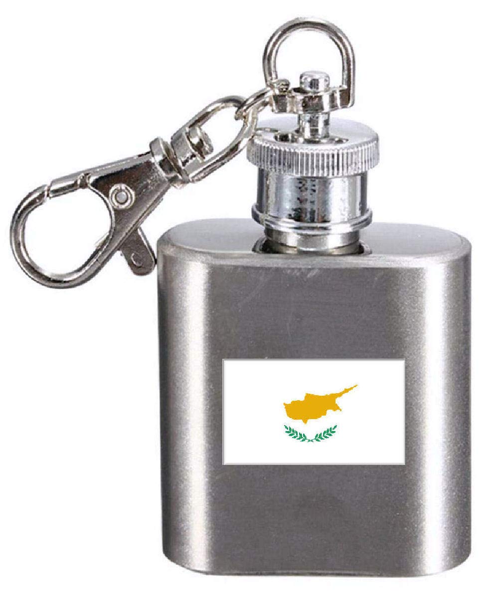 Flasque porte-clés gravé drapeau Chypre idée cadeau souvenir original