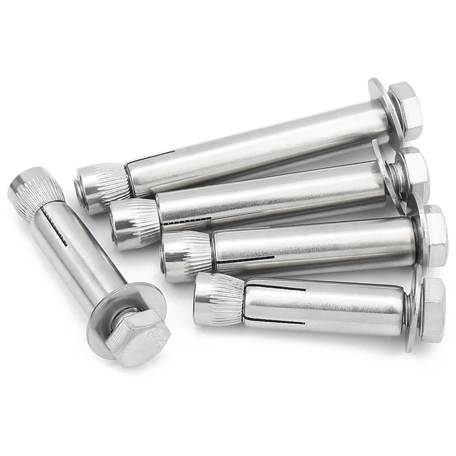 Perno de expansión M6 M8 M10 M12 304 de acero inoxidable externo hexagonal de expansión para hormigón (M10 x 90-10 piezas)