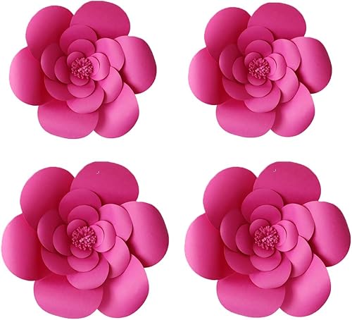YLY's love 4 flores de papel 3D gigantes para decoración de fiestas, bricolaje hechos a mano para telón de fondo de boda, despedida de soltera, baby