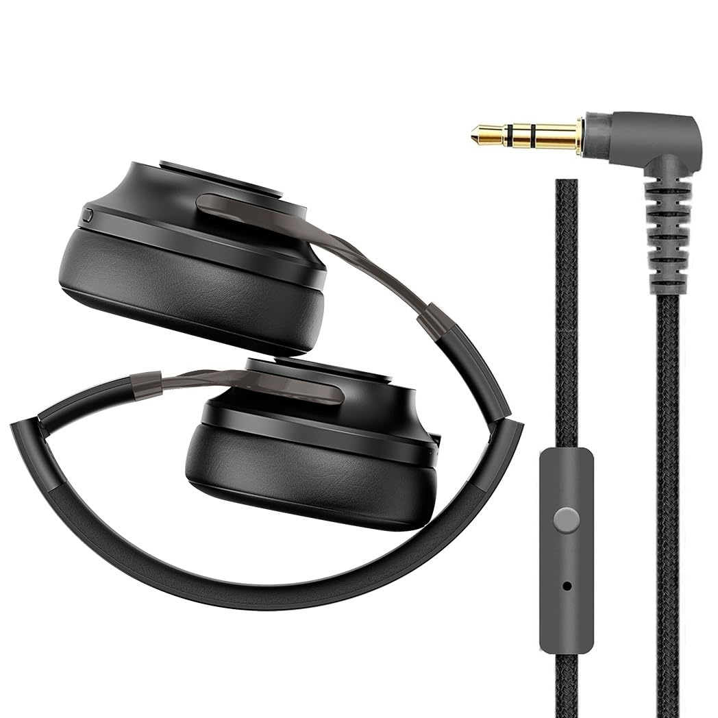 Feegar Bluetooth-Kopfhörer über Ohr, 65 Stunden Spielzeit und ANC, BT 5.4 kabellose Kopfhörer mit Mikrofon, HiFi-Stereo, faltbares leichtes Headset, tiefer Bass für Zuhause, Büro, Handy, PC (Schwarz)
