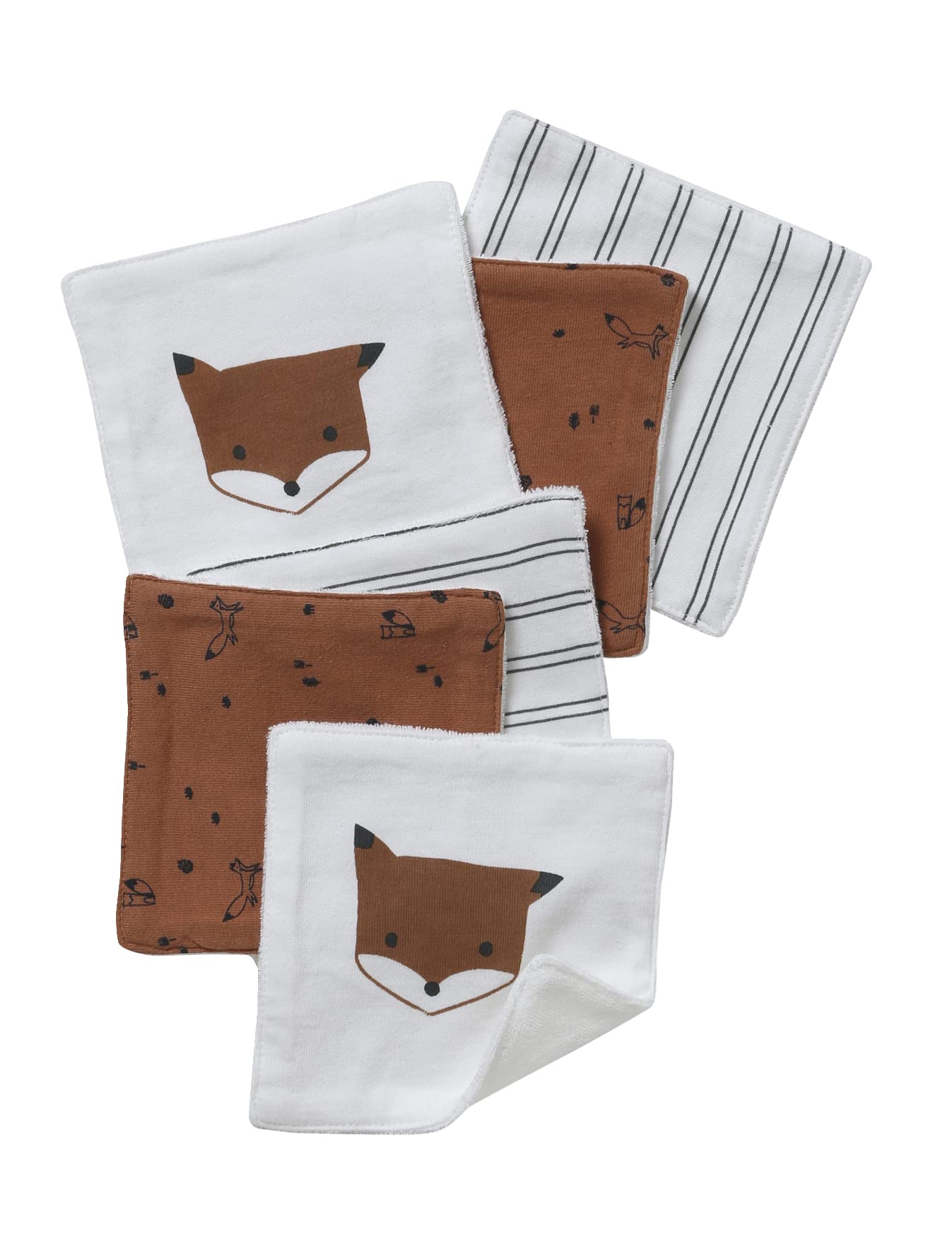VERTBAUDET Lot de 6 lingettes lavables lot renard TU