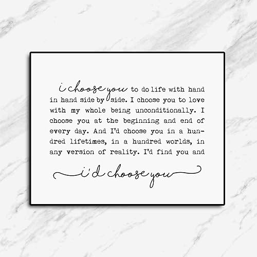 Miniatura 5 de I Choose You Print, Farmhouse Sign, Wedding Gift, Bedroom Wall Art, Marriage Quote, Wedding Anniversary, Rustic Home Decor, Newlywed Gifts,