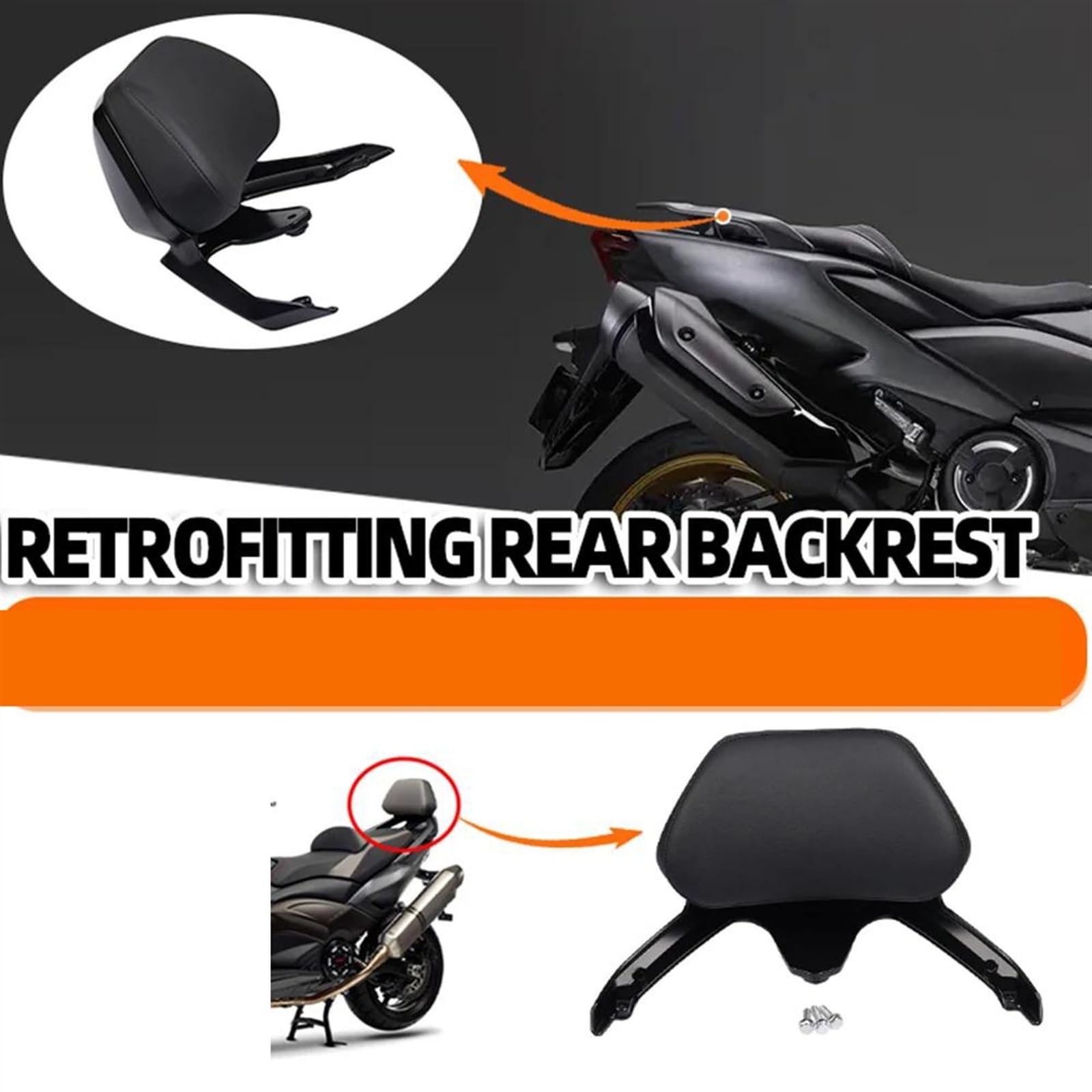 Schienale Passeggero Posteriore per Motocicletta per Y&amaha TMAX530 TMAX 530 T-Max 530 2012 2013 2014 2015 2016 Accessori per Cuscino Schienale