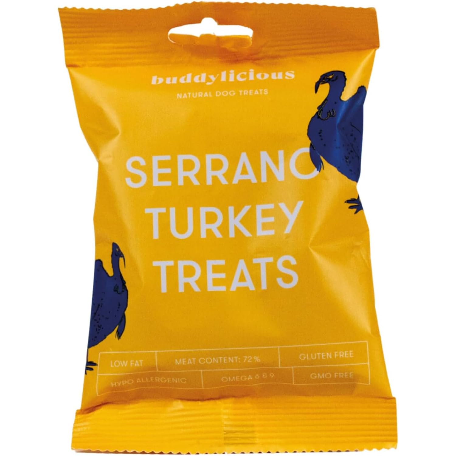 Buddylicious Natural Healthy Turkey Dog Treats | Serrano Dog Treats, Gluten Free, GMO Free, Hypoallergenic, High Meat Content, Omega 6 & 9 | Healthy For Dogs Perfect For Training.