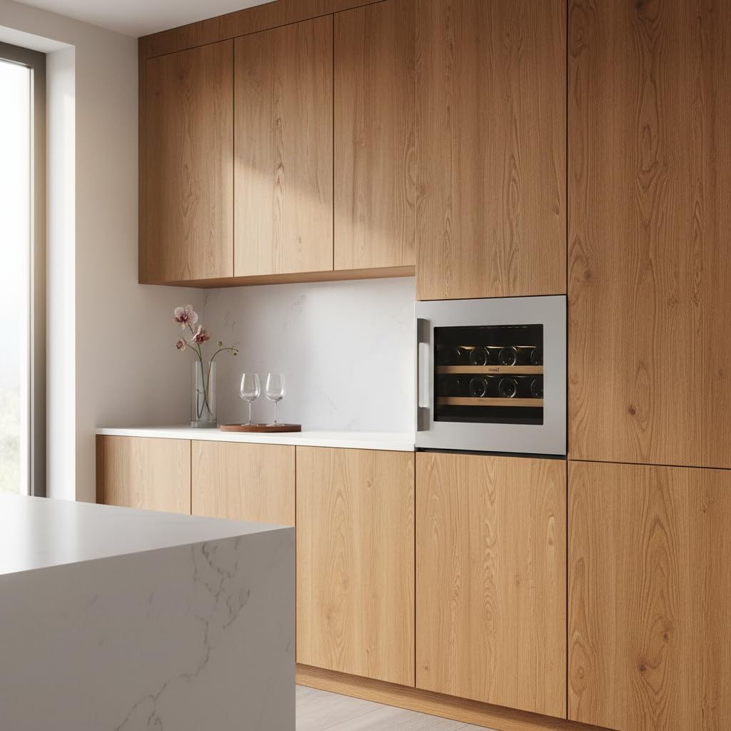 CATA VI 54024 X Vinoteca Integrable 24 Botellas, No Frost, 62 Litros, Puerta Reversible, Control Electrónico LED, Estantes para Vino, Iluminación LED, 45 cm, Acero Inoxidable