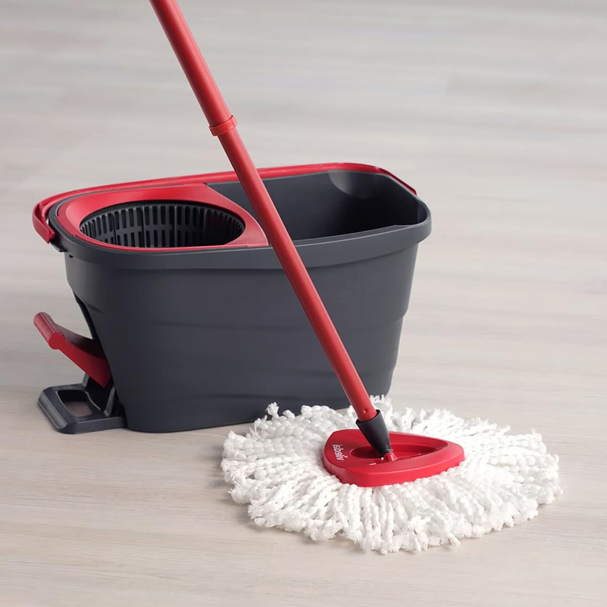Kit de Limpieza, Escoba con Cubo de Pedal, Mango Telescópico de Fregona con Escurridor Giratorio, Fregona de Microfibra
